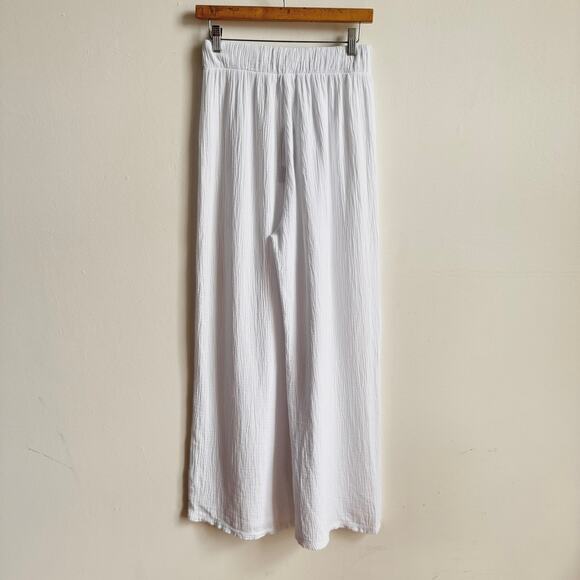 NWT LA MADE Cali Chill Gauze Wide Leg White Pants - Picture 6 of 7